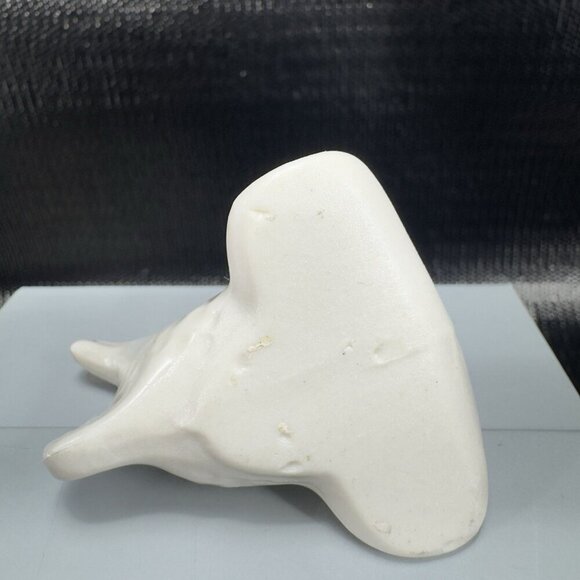 Vintage Koi Fish Toothpick Holder Ceramic Ivory Glaze Small Decorative Figurine - Picture 4 of 10